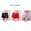 Mutande da uomo mutandine di pizzo trasparente slip boxer a fiori Sissy vedere attraverso pantaloncini biancheria intima seducente traspirante lingerie erotica