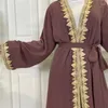 Vêtements ethniques Abayas musulmans du Moyen-Orient pour les femmes brodées Kaftan Dubaï Turquie Abaya Islam Robe Kimono Maroc Cardigan islamique