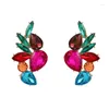 Kolczyki stadnorskie guanlong modny duży kolor kryształ dla kobiet dziewczęta kwiat Kolejna Kobieta Elegancka elegancka biżuteria do uszu