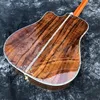 41 Guitare acoustique de type D en bois Koa Abalone Tree of Life avec touche en ébène