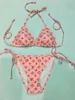 Women Classic badkläder vintage bokstav mikro mönster tryck sexig sommar två stycken baddräkt heta kvinnor mode bikinis 10 stilar baddräkt