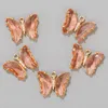 チャーム5pcs/lotバタフライクリスタルペンダントグラデント色光沢のあるガラス動物の宝石のための韓国の鎖骨チェーンネックレスDIY