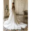 Stunningbride 2024 branco moda elegante pérolas a linha vestidos de casamento gola alta manga longa cetim vestido de noiva laço cinto tribunal trem vestido de noiva