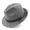 Beret Fashion Women Men Wełna Fedora kapelusz dla eleganckiej dżentelmeni