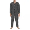 Erkekler Sweetwear soyut çizgi pijama setleri bahar bilinmeyen zevkler sevimli uyku unisex 2 adet retro büyük boy özel geceleme hediyesi