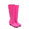 Boots 2024 Kids Girls Leather Over The Knee Spring Autumn Good Quality Fashion Muti Colors Shoes 8-3 F149