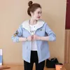 Kvinnors dikerockar 2024 Autumn Jackets Korean Kort kausal huva tunn vindbrytare Famale All-Match Jacket Ladies Baseball Uniform