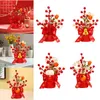 Fiori decorativi Anno Decorazione Bouquet artificiale Bacca rossa Secchio di fiori finti per