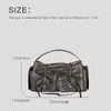 Evening Bags Moto & Biker For Women Distressed PU Leather Rivet Bow Underarm Shoulder Bag Luxury Designer Drawstring Handbags