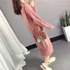 Casual Dresses Sticke Dress Autumn and Winter Women's Loose Long Sweater Pullover Turtleneck Solid Female Sticking B143