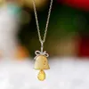 2022 Mest populära solid Gold Real Yellow Diamond Bell -halsband Anpassade smycken för julklapp