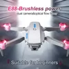 Drone à double caméra HD télécommandé E88 EVO avec deux/trois batteries, moteur sans balais, mode sans tête, positionnement du flux optique, transmission en direct.