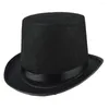 Grampos de cabelo Black Bowler Hat Magician Dress Up Traje Acessório para Homens Adultos Festa Fantasia