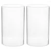 Bougeoirs 2 pièces ornement conique tube transparent nuances verre pour bougies pilier