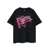 T-shirt da uomo firmata 24ss Pink Young Thug Sp5der 555555 T-shirt da uomo e da donna con stampa in schiuma premium con motivo ragnatela T-shirt alla moda