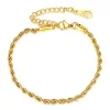 Браслет-цепочка из 14-каратного желтого золота 2024 года с поворотной веревкой, браслет-цепочка для мужчин и женщин, ювелирные изделия в стиле хип-хоп