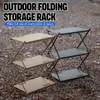 Camp Furniture Folding Shelf Camping Table Foldable Storage Rack Strong Bearing Capacity Organizer For Lightweight