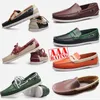 Printed Men Dress Shoes Brand Pattern Flat Casual Shoe Business Office Oxfords Genuine Leather Designers Metal Buckle Suede Loafe 25