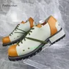 Chaussures habillées Est Automne Bureau pour hommes Couleurs mélangées à lacets Chunky Talon Piste Carrière 2024 Loisirs luxueux Plus Taille 47