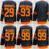 CUSTOM CUSTOM Man Ice Hockey Reverse Rétro 97 Connor McDavid Jersey 99 Wayne Gretzky 29 Leon Draisaitl 93 Ryan Nugent-Hopkins Blank Stitch G