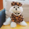 犬のアパレル冬の猫の子犬ジャケット服ミディアムウォームアクセサリー小犬パラコートペロスコスチュームモノスペットファー