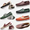 Designer 2024 Large Size Sailing New Sneakers Casual Mens Genuine Leather British Driving Single Shoes for Men Shoe Trainer 87