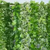 Dekorativa blommor 5st Diy Artificial Plant Wall Hanging Vine Fake Wreath Leaves Creeper Ivy Garlands Green Leaf Greenery Rattan Home Decor