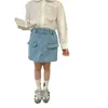 Shorts Kinder Kleidung Mädchen Rock 2024 Frühling Koreanischen Stil, Mode Alle-passenden Denim Culottes Einfarbig Casual Einfache