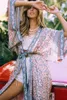 Women's Swimwear 2024 Women Plus Size Beach Wear Swim Suit Dress Cover Up Cover-ups Bohemian Printed Long Kimono Cardigan Cotton Tunic