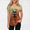 Blusas femininas camisas paródia camisetas engraçadas para mulheres manga curta 3d gato impressão hip hop cartoon camiseta verão estilo rua gradiente casual tops camisetas yq240120