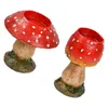 Candle Holders 2Pcs Cute Mushroom Holder Decorative Stand For Tealight Candles