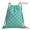 Borse per la spesa Zaino da viaggio per uomo con coulisse Earthbound Borsa sportiva per donna a scacchiera blu e verde acqua Fitness Nuoto