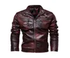 Abrigo de moda de alta calidad para hombre, chaqueta de cuero estilo motocicleta, chaquetas informales de negocios para hombre, abrigo cálido negro 9643448