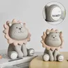 Dessin animé Lion mignon tirelire pour enfants cadeau d'anniversaire boîte d'économie de pièces de monnaie étui de rangement figurines d'animaux ornements décor à la maison 240118