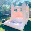 Partihandel 3m/4m kommersiellt slipsfärgat bröllop studsa hus Uppblåsbar jumper med 4 post barn vitt bouncy castle för födelsedagsfest