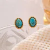 Dangle Earrings Retro Matte小さくて絶妙な女性用ターコイズの多用途のパーソナライズされたハイエンドシルバーニードル