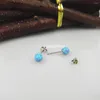 Boucles d'oreilles à tige en argent Sterling 925, 1 paire, perles rondes en opale, boule de 5mm, bleu foncé, OP05, pour cadeau