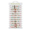 Bracelets de charme 12pcs Argile Polymère Noël Imitation Perle Père Noël Arbre De Noël Pendentif Fête Festival Bijoux Cadeaux Pour Enfants Adultes