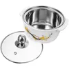 Double chaudière simple avec couvercle, pour café, lait, Mini chauffage, casseroles de cuisson, couvercles en métal