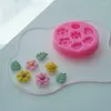 Moldes de cozimento Pequena Margarida Flor Folha Molde Silicone Cupcake Jelly Candy Fondant Bolo Decoração Ferramenta Figura de Chocolate