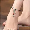 Anklets China Ethnic Women Couple Vintage Double Bells Lovers Feet Accessories Rope Retro Fashion Gift For Girlfriend Drop Delivery Je Dhxcj