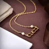 Luxe designer sieraden dames letters parel charme oorbellen gouden ketting sieraden sets high-end elegant girl station cadeau koper mooi