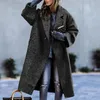 Dames Trenchcoats Wollen jas Dames 23 Herfst en winter Reversjack Los Lange mouwen Enkele gesp Verdikte Temperament Elegant