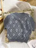 Женские свитера 2024, весенний вязаный свитер с короткими рукавами и вышивкой пайетками во французском стиле ретро, модный и западный стиль