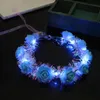 10st LED Flower Crown Fairy 14-LED Light Up Hair Wreath Party Floral Headpiece Hair Band Birthday Wedding Luminous pannband 240118