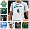 Tulane Green Wave Basquete Jersey NCAA Costura Jersey Qualquer Nome Número Homens Mulheres Juventude Bordado Asher Woods Percy Daniels Kevin Cross Jaylen Forbes