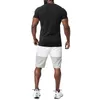 Conjuntos de treino masculino verão peça curta casual 2 conjunto roupa dos homens manga fina esporte lazer ternos masculinos coreano luxo trabalho wear