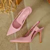 Summer Womens Shoes High Heels Sandals Elegant Luxury Trend Fashion Sexy Party Banquet Dress Pole Latin Dance Pink Yellow 240119