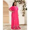 Vêtements ethniques Africain Summer Abayas pour femmes Coton O-Cou Jilbab Manches courtes Plus Taille Caftan Robe ample Kaftan Cover Up