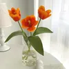 Fleurs décoratives tulipes artificielles, Bouquet en Latex au toucher réel, faux pour bureau, fête de mariage, décoration de jardin de cuisine à domicile